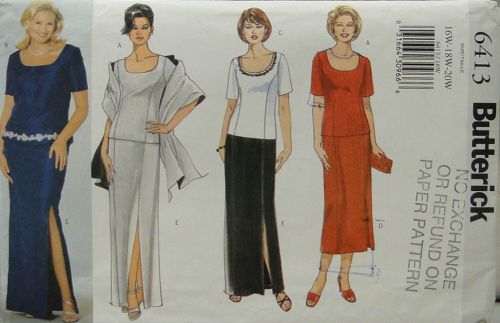 Butterick 6413 Women's Petite Top, Skirt and Stole