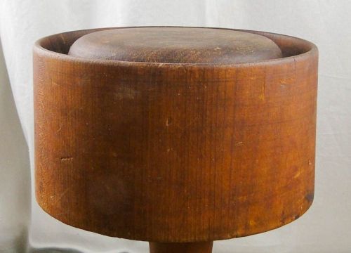 Millinery - Wooden Hat Block, Men's Pork Pie Crown Block 074