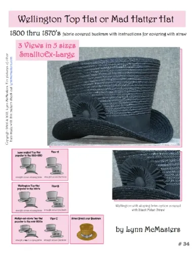 Wellington Top Hat or Mad Hatter Hat Pattern