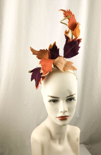 Georgette Sculptured Felt Leaf Headpiece