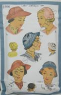 McCall's Reproduction Pattern 1506 Ladies and Misses High Fashion Hats in 3 Styles 