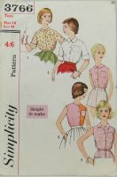 Simplicity 3766 "Simple to Make" Teen Blouse