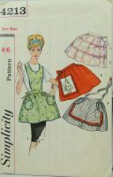 Simplicity 4213 Misses Set of One Yard Aprons