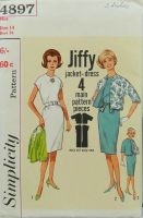 Simplicity 4897 Misses One Piece Jiffy Dress and Reversible Jacket