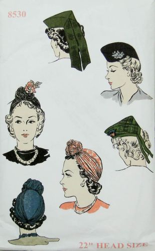 Vogue 8530 Reproduction Misses Hat in Two Variations